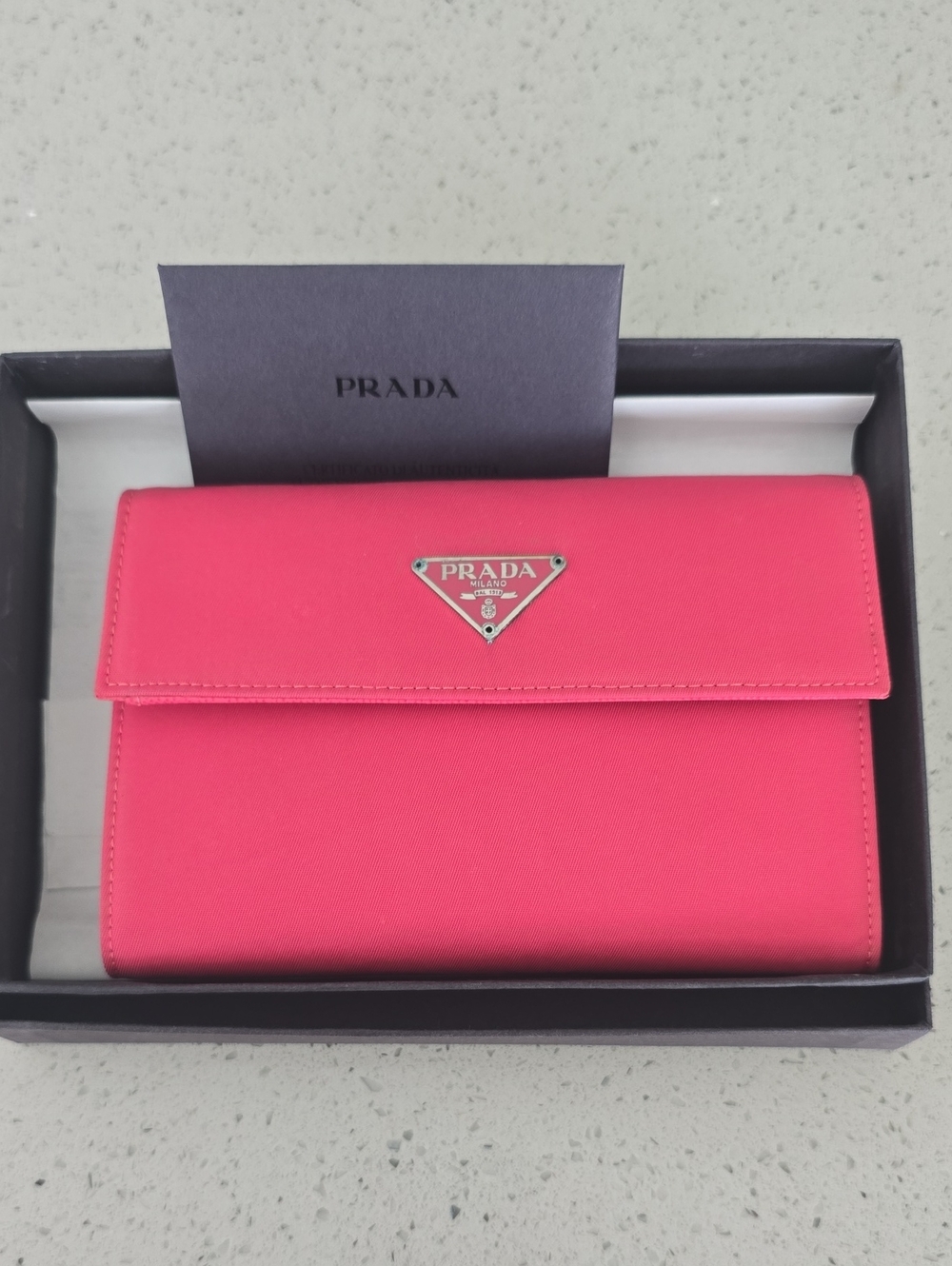 Prada Hot Pink Bifold Wallet